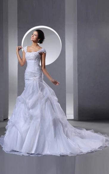 Wonderful Organza Style Dress With Ruffles And Crystal Detailing