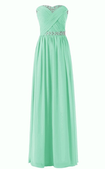 Sweetheart Sequined Chiffon Sheath Gown With Criss-cross