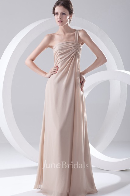 single strap gown