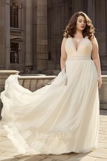 Plus size store chiffon wedding dresses