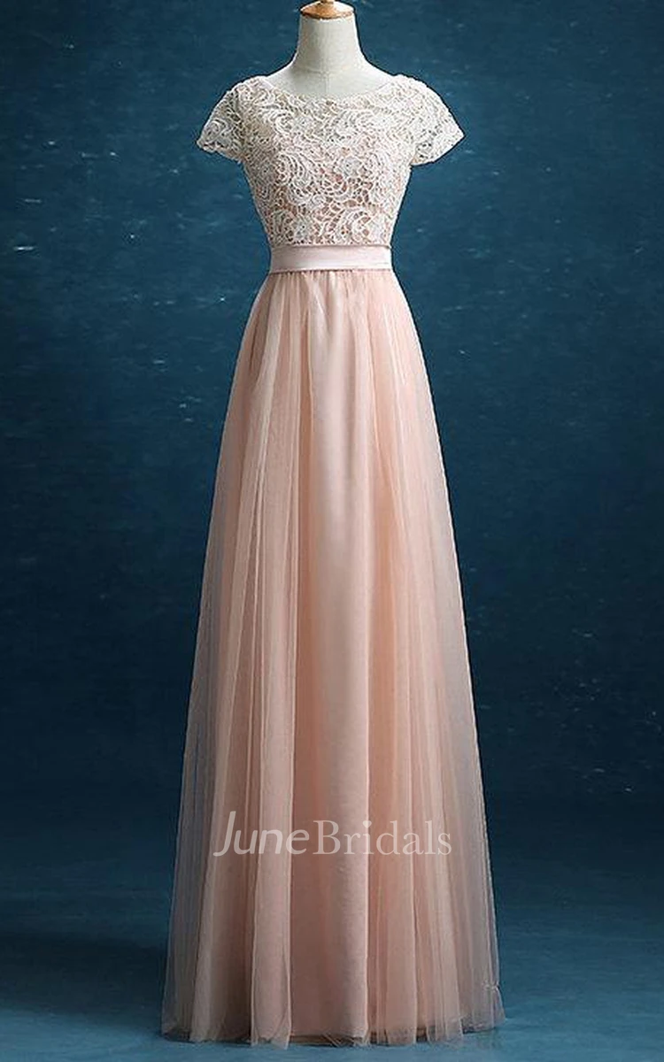 New Prom Lace Tulle Long Prom Tulle Formal Blush Tulle Party Floor Length Dress