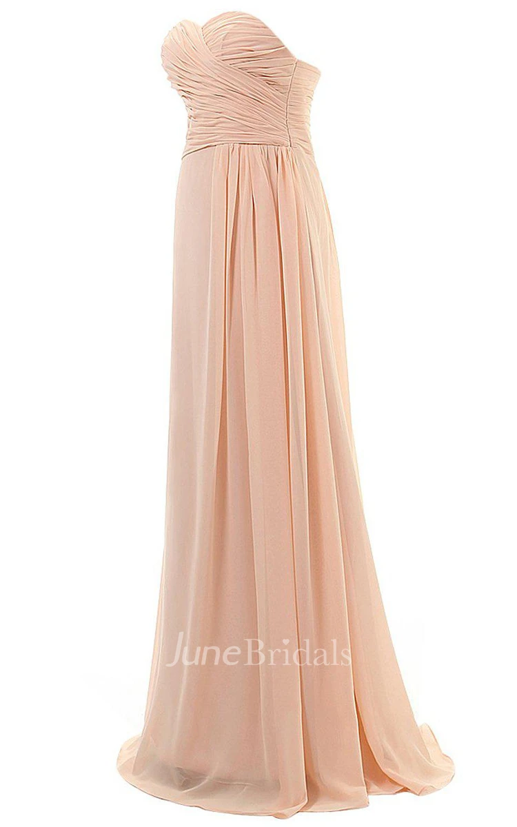 Sweetheart A-line Chiffon Gown With Ruching