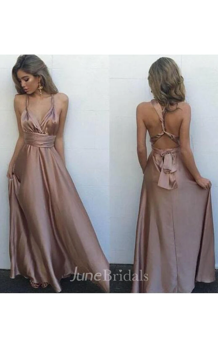 Sexy Backless Evening Simple Party Prom Dress