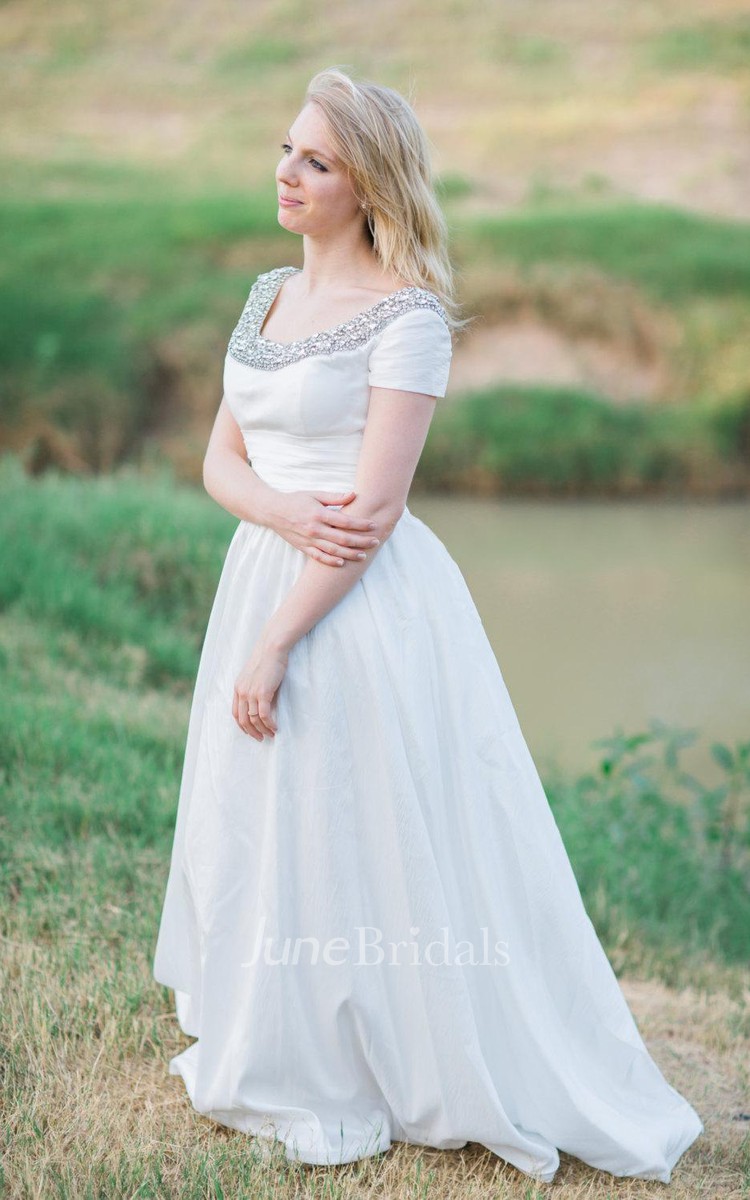 Short Taffeta Wedding Dress