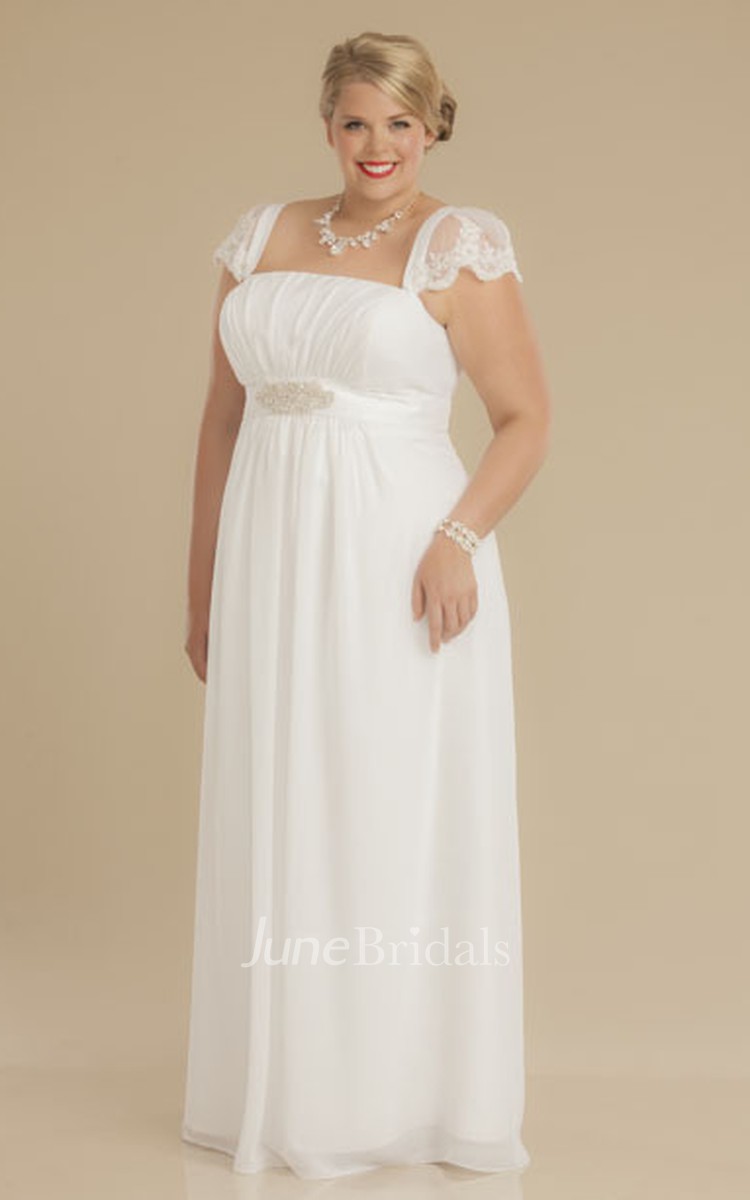 Cap Sleeve Empire Waist Wedding Dress