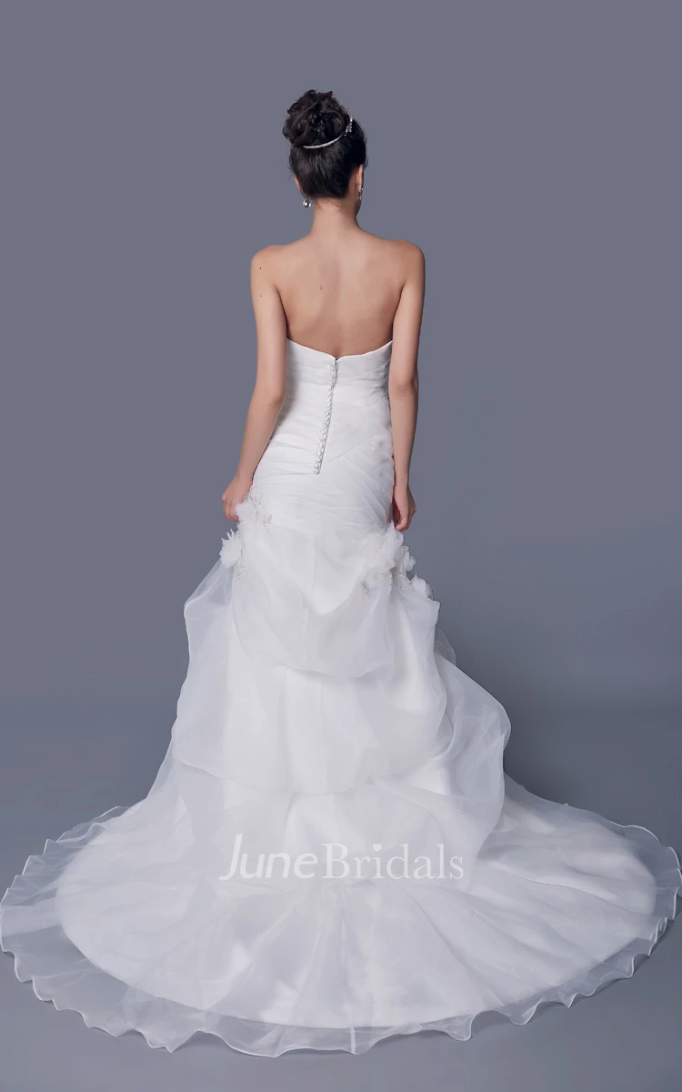 Amazing A-line Organza Wedding Dress With Beaded Jacket
