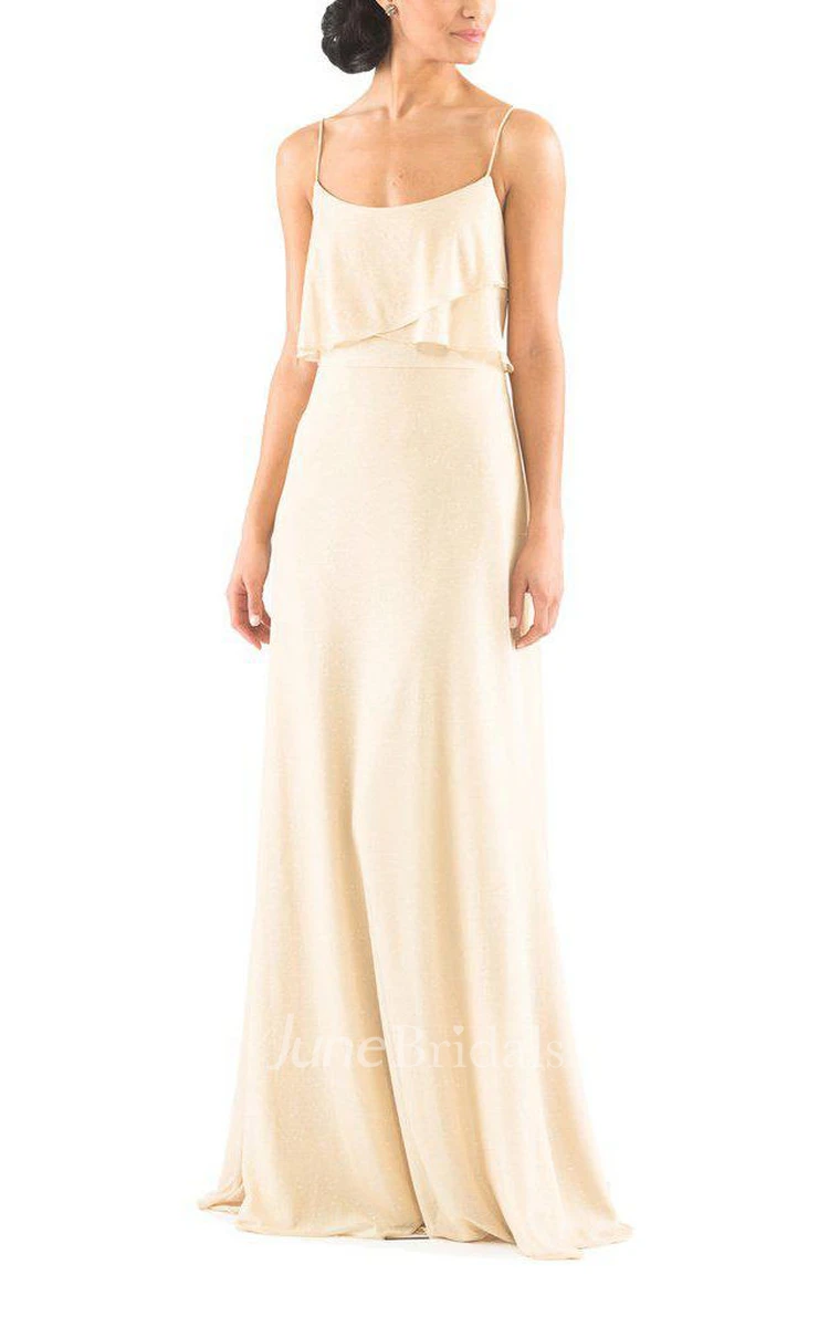 Elegant Spagetti Straps Sheath Long Dress