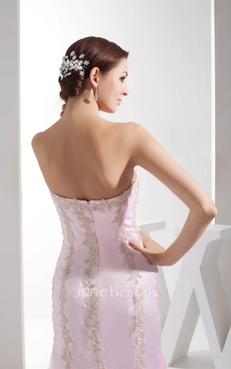 Sweetheart Column Dress with Appliques and Crystal Detailing