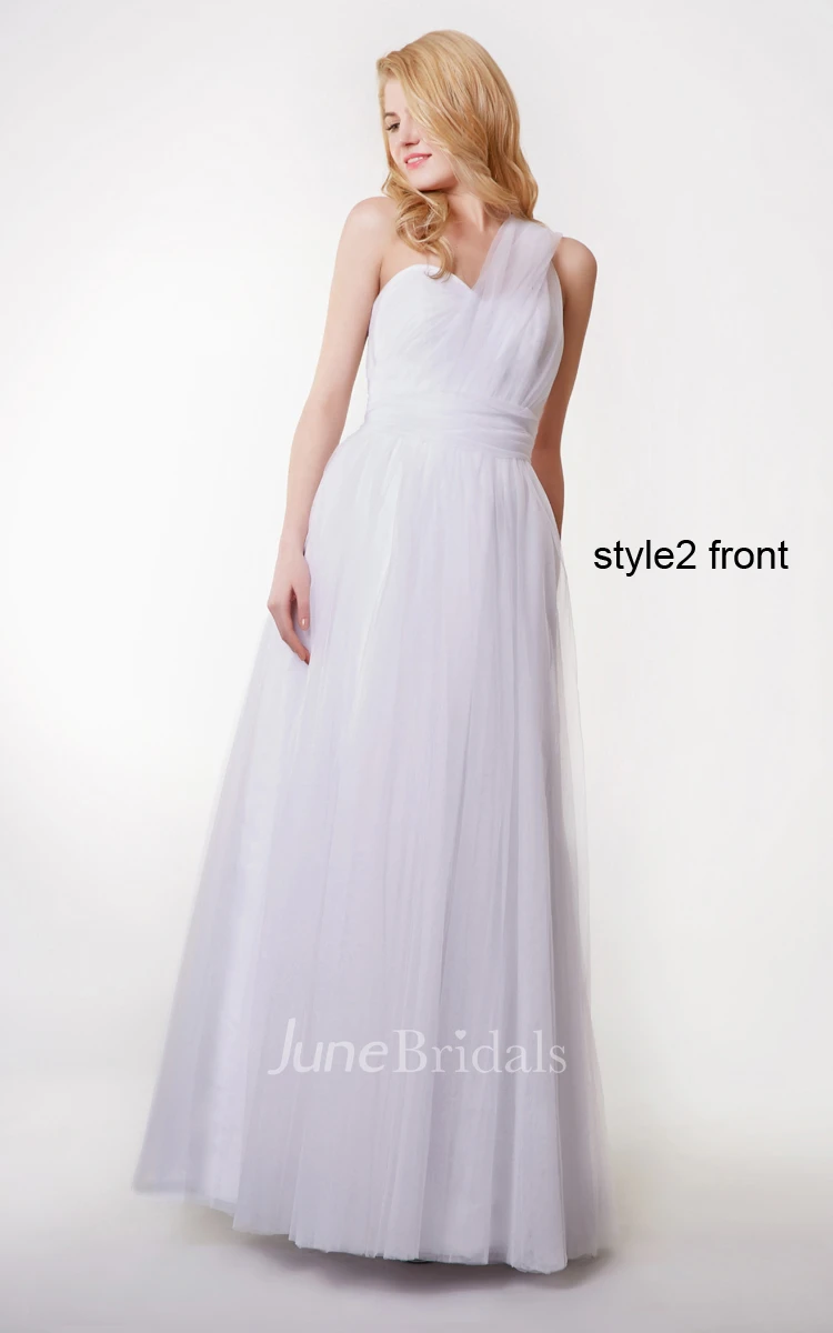 Stunning Sweetheart Long Convertible Tulle Dress With Pleats