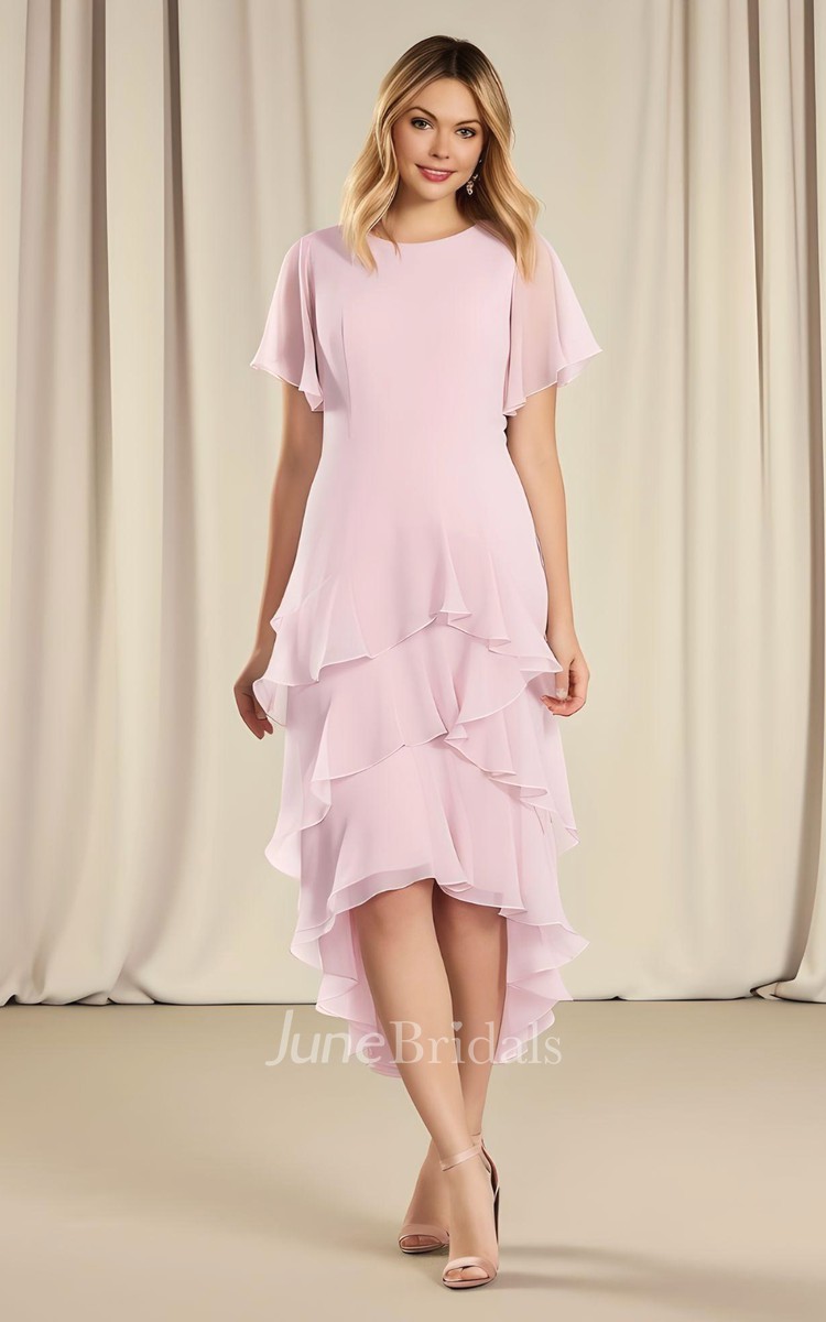 Pink Chiffon Mother of the Bride Dresses