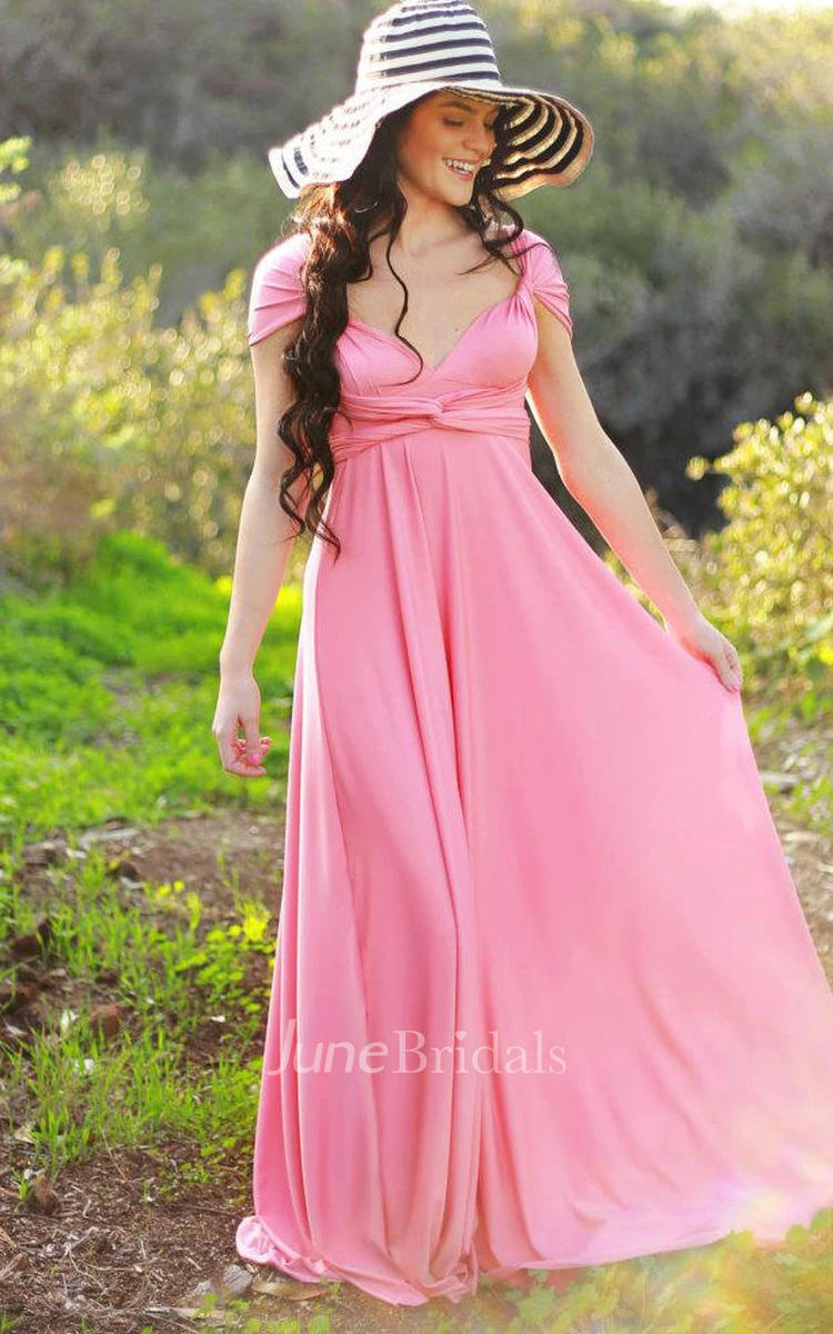 Pink Long Infinity Convertible Wrap Dress