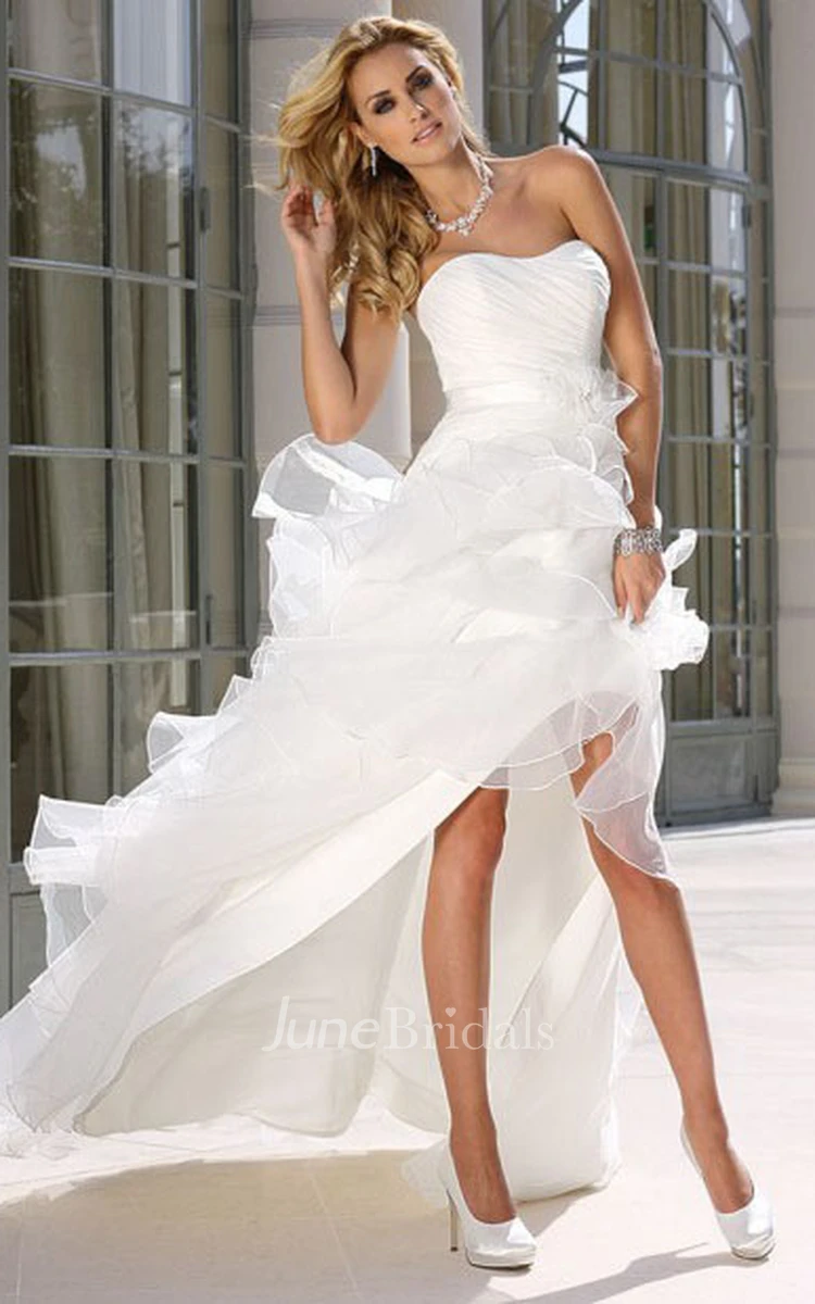 Strapless Wedding Gown with Ruffles