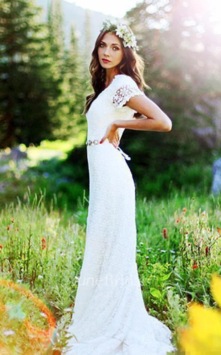 Crochet lace hotsell wedding dress