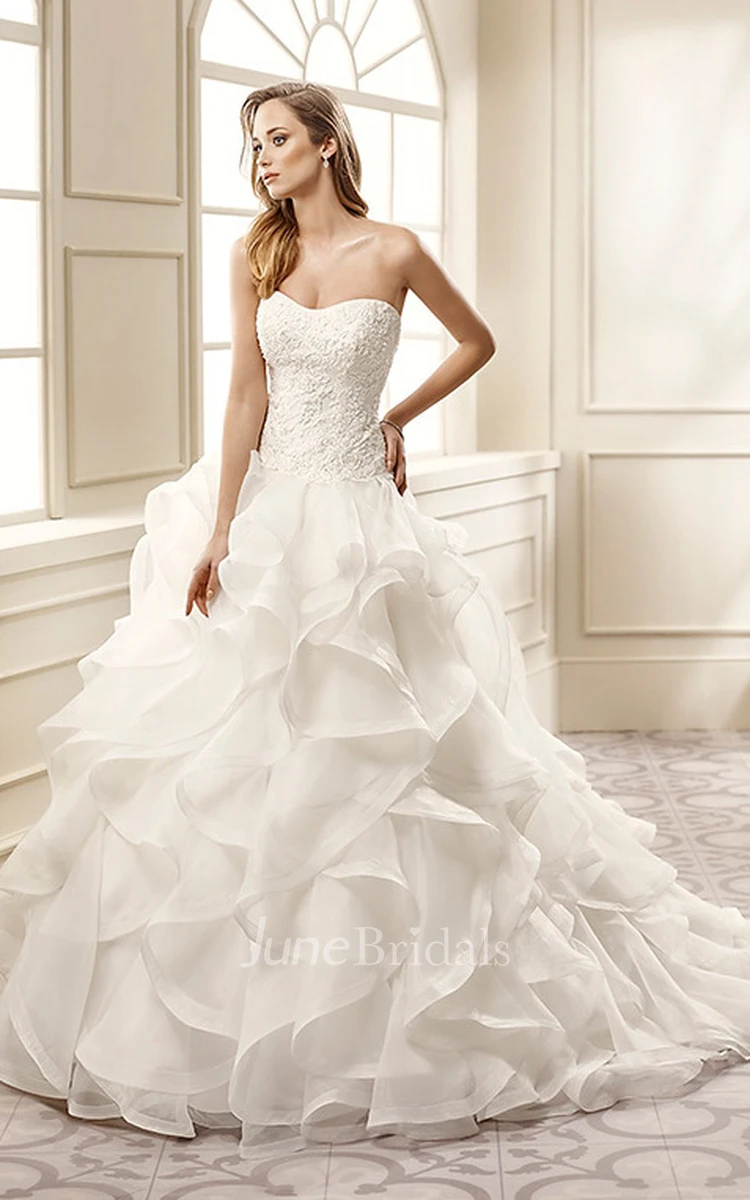 Cascading ruffles 2024 wedding dress