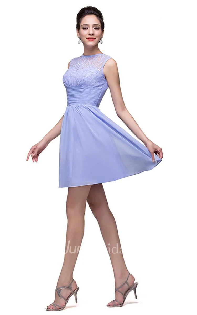 Lovely Sleeveless SHort Homecoming Dress Lace