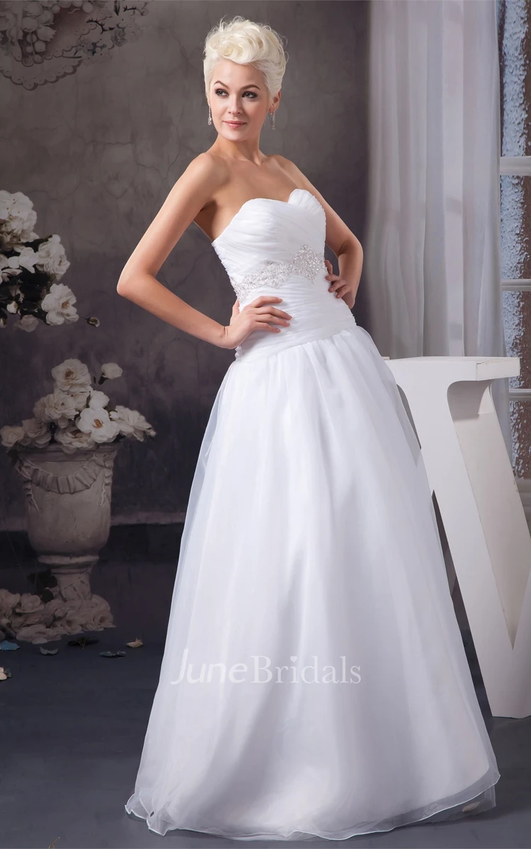 Sweetheart Tulle Ball Gown with Beading and Criss-Cross Ruching