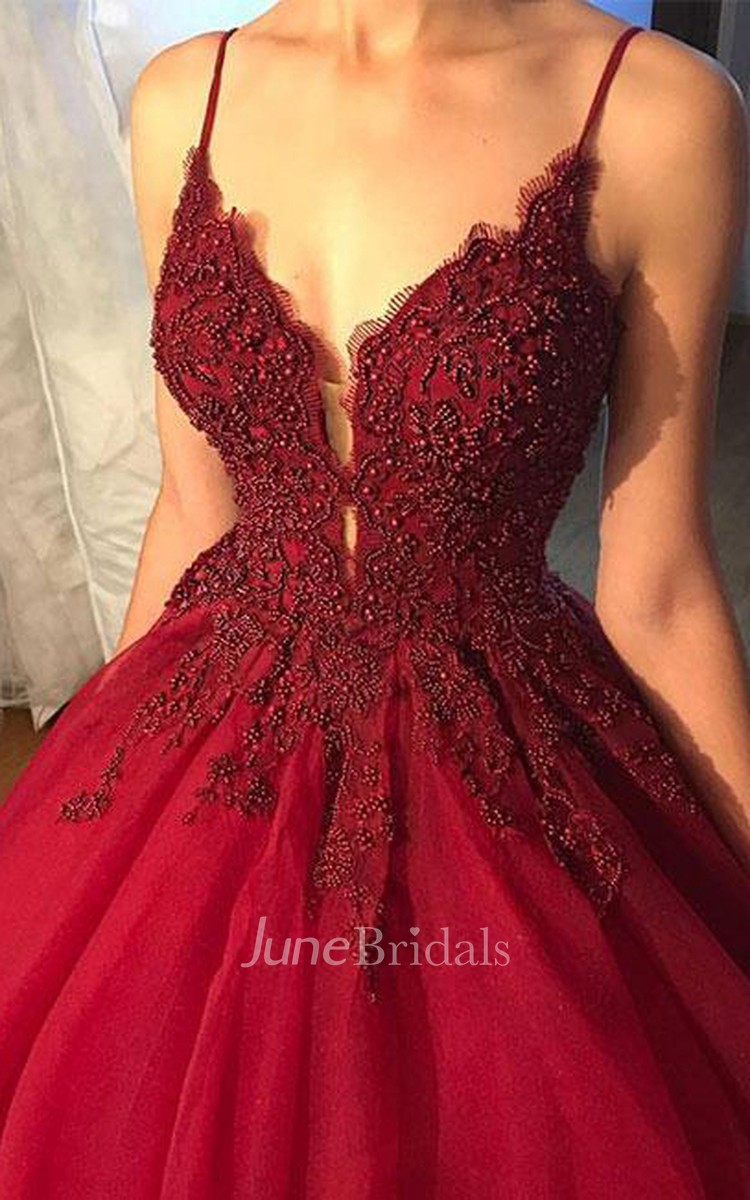 Red beaded clearance prom dress