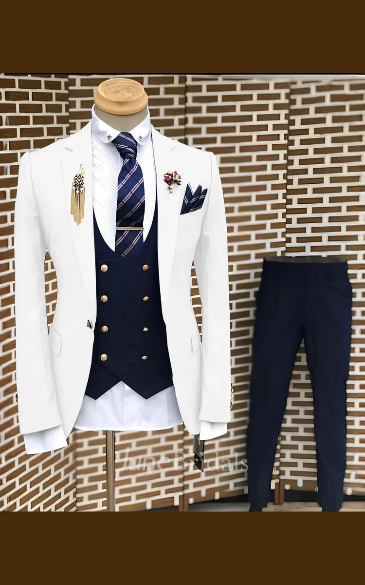 Formal Modern Slim Fit Single Button Three Piece Men's Wedding Suits Chic Comfort Notched Lapels Prom Party Groom Suits Blazer Jacket Vest Pants