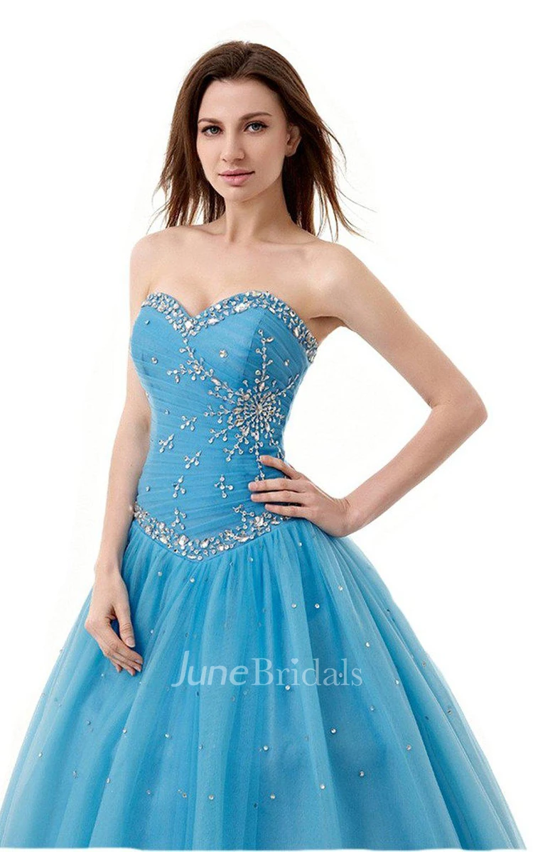 Sweetheart A-line Ballgown With Sequined Waistline
