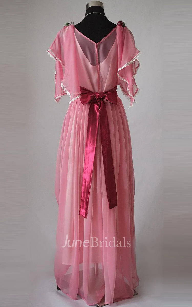 Edwardian Pastel Pink Evening Made In England Downton Abbey Inspired Titanic Styled Dress