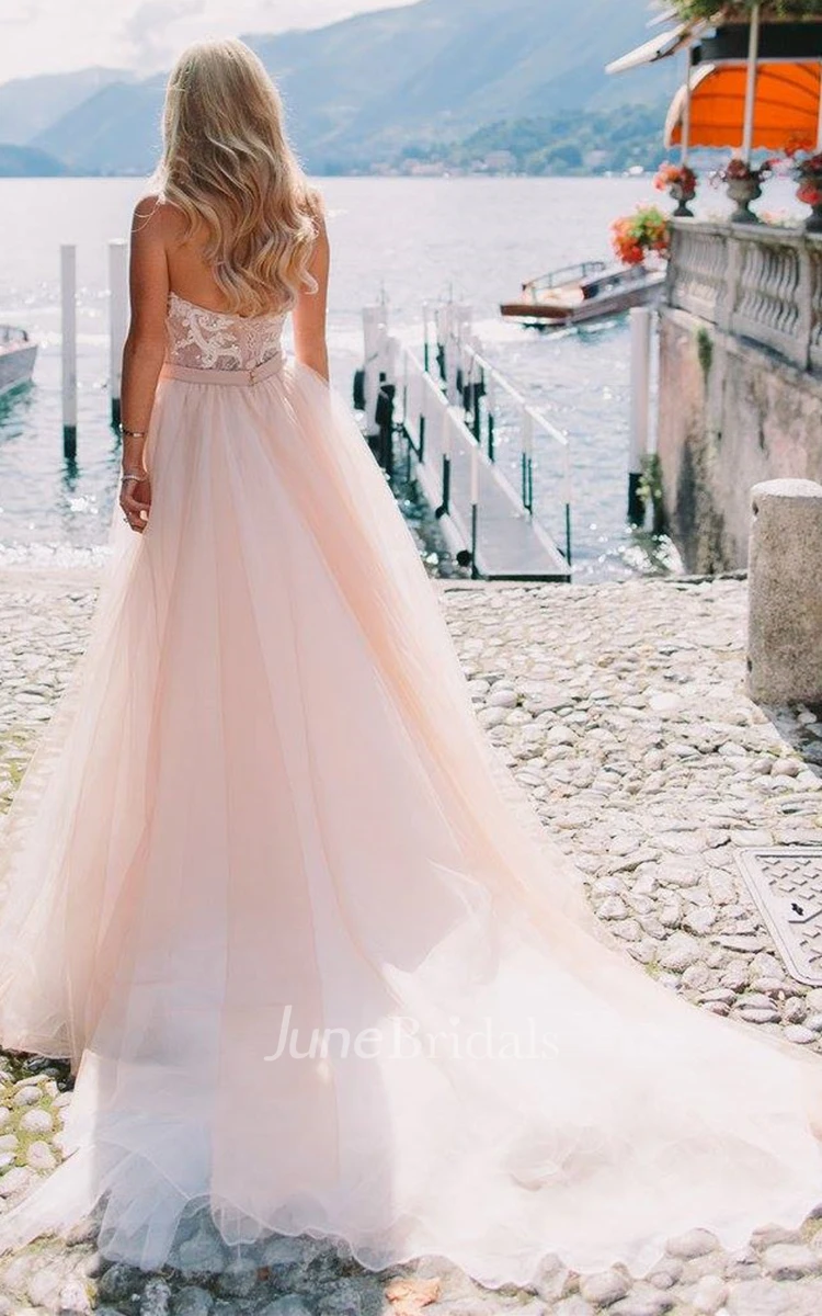 Sexy Mermaid Sweetheart Tulle Wedding Dress with Removable Skirt