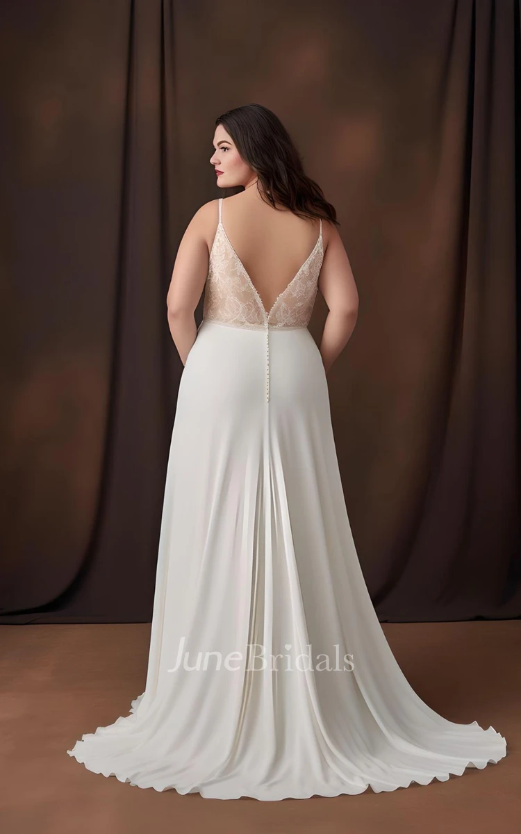 2024 A-Line Plus Size Satin Sleeveless Wedding Dress Simple Casual Sexy Ethereal Modern Spaghetti Floor-length Sweep Train