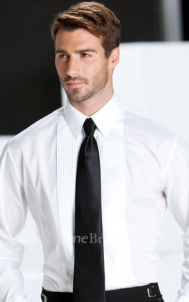 Men's White Pleated Tuxedo Shirt