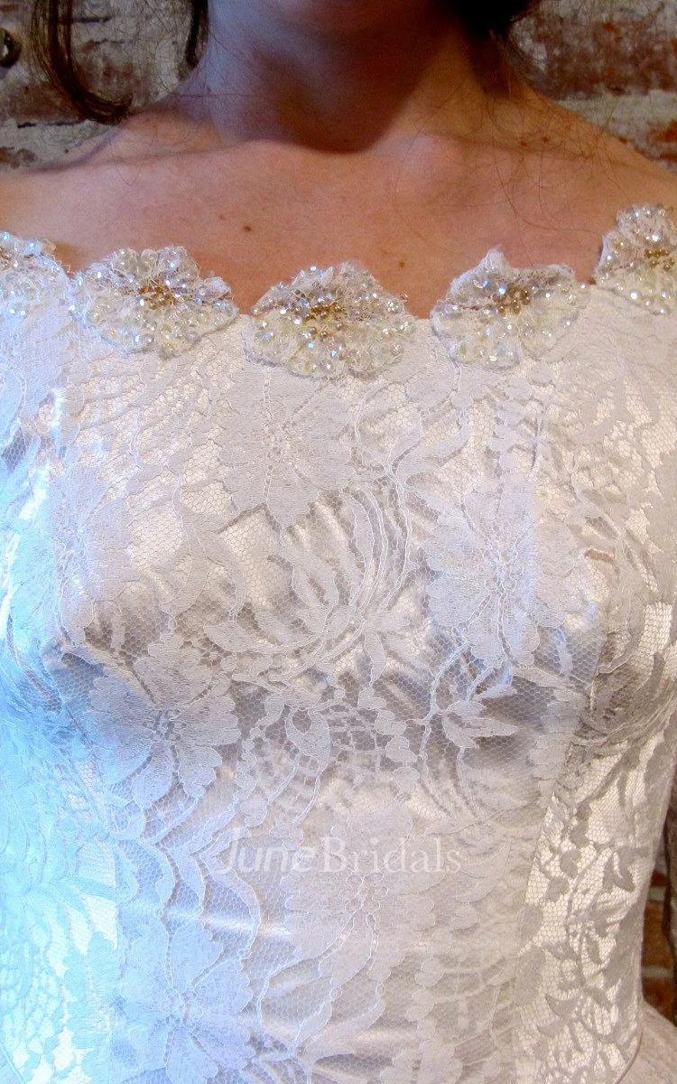 Lace Weddig Dress With Beading Sequins