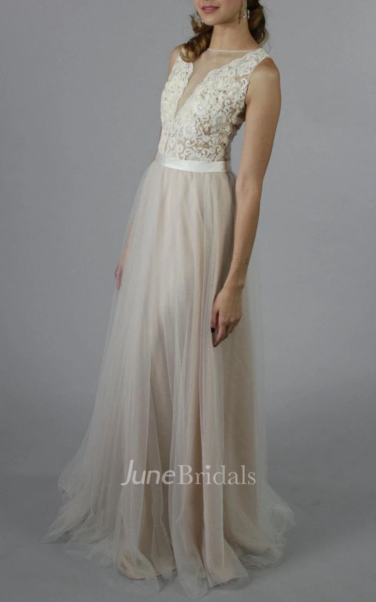Tulle&Lace Dress With Appliques