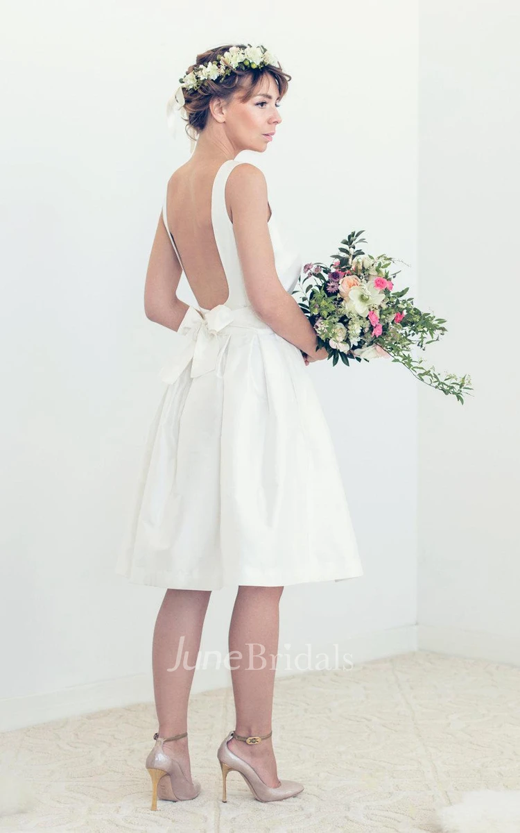 Short Open Back Wedding Tory Wedding Dress and Blue And White Flowers Vine Pearl Rhinestone Bridal Hair Band