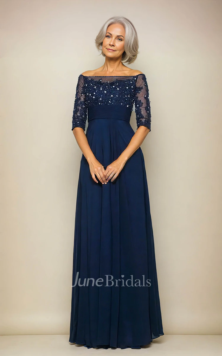 Off Shoulder Half Sleeves Light Blue Lace Chiffon Bridesmaid Dresses Off Shoulder Half Sleeves Light Blue Lace Chiffon Bridesmaid Dresses