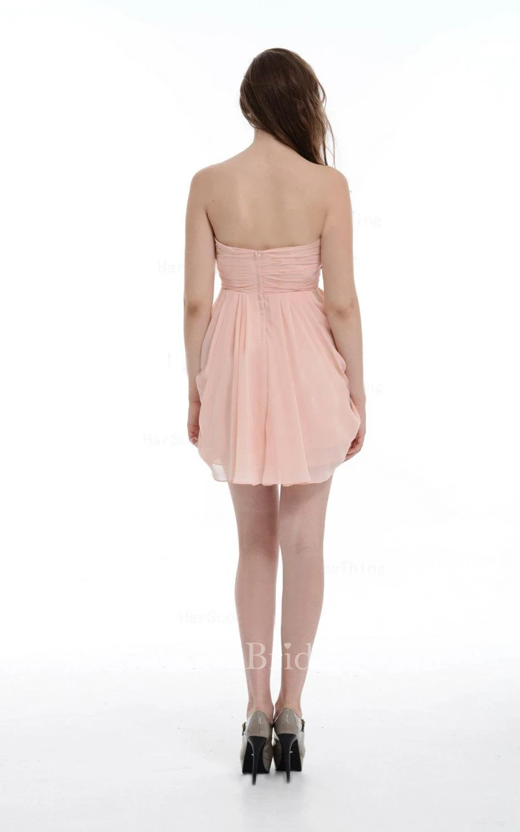 A-line Mini Sweetheart Chiffon Dress