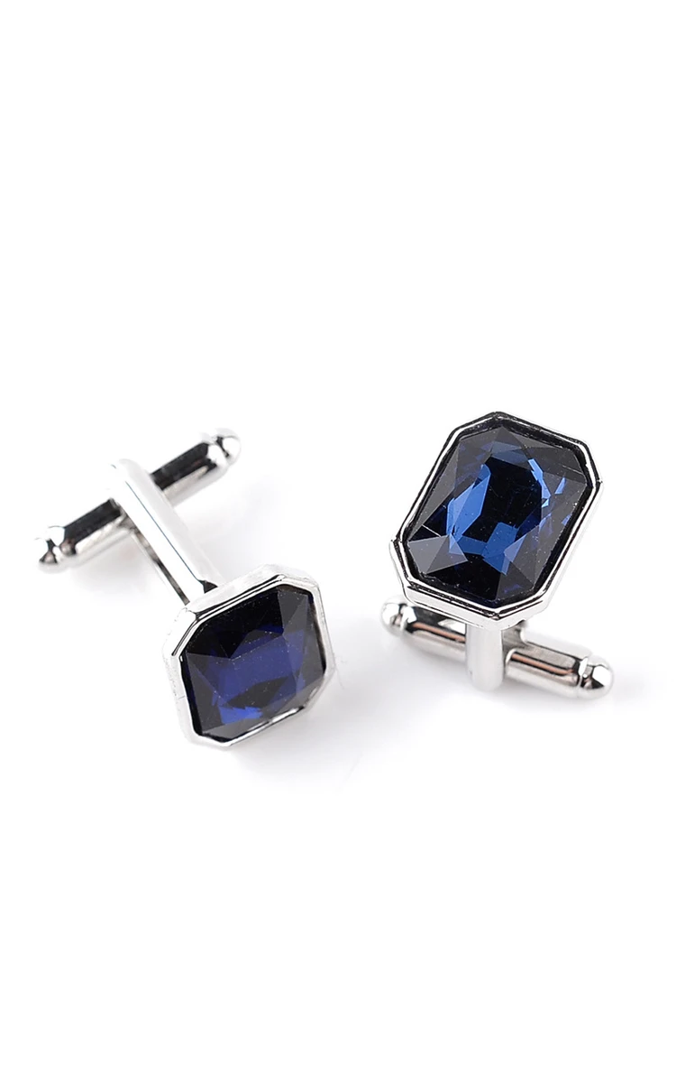 Crystal Alloy Cufflinks-5 Color Options