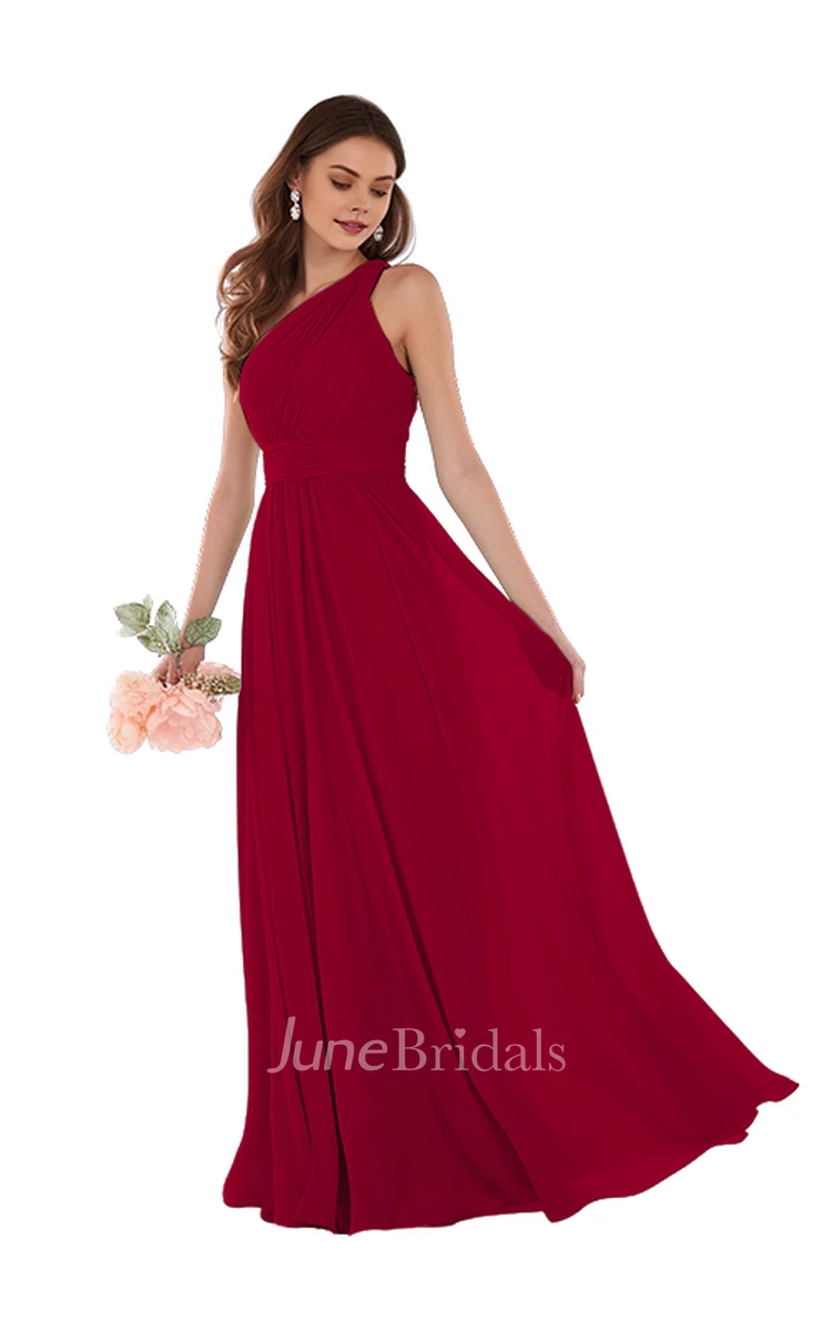 Elegant A-Line One-shoulder Chiffon Bridesmaid Dress