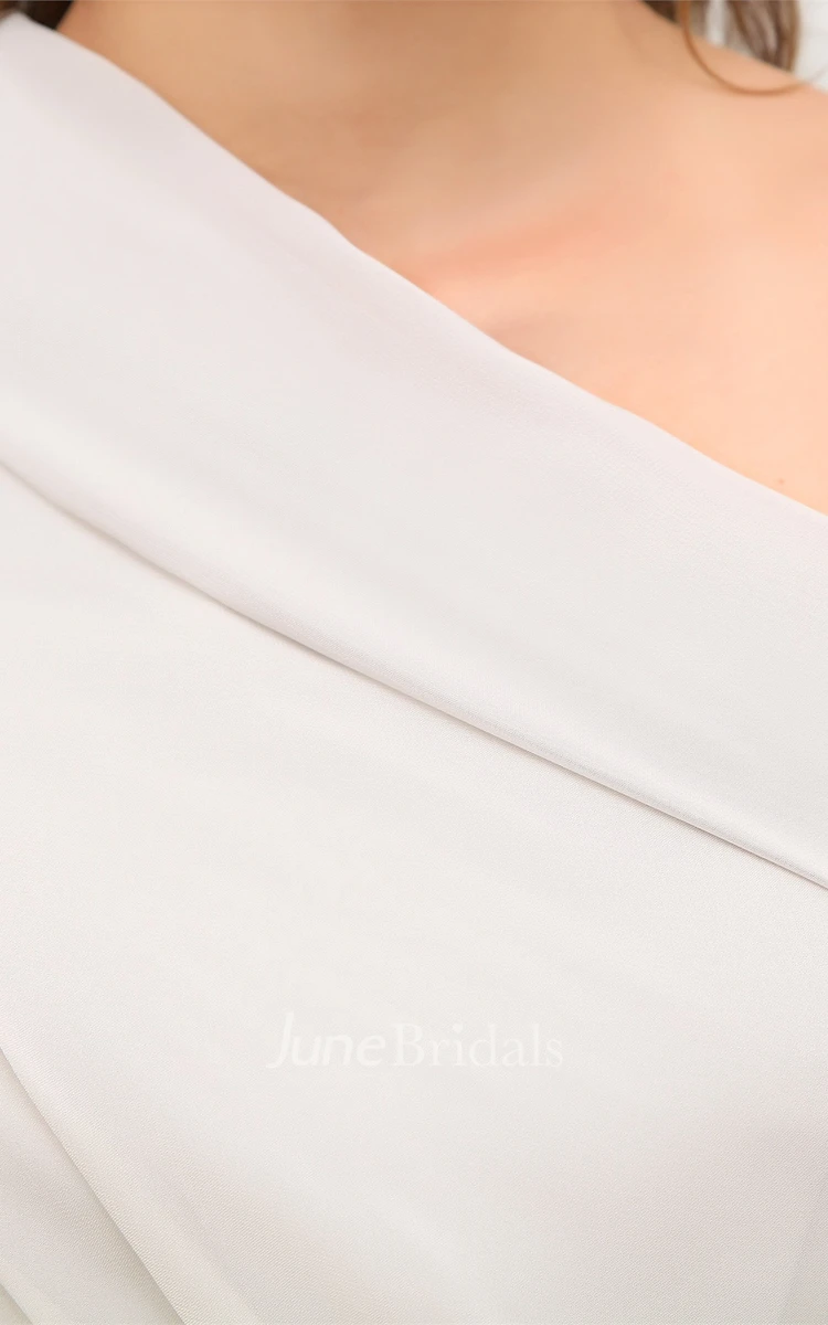 One-Shoulder Sleeveless Midi Dress with Pleats