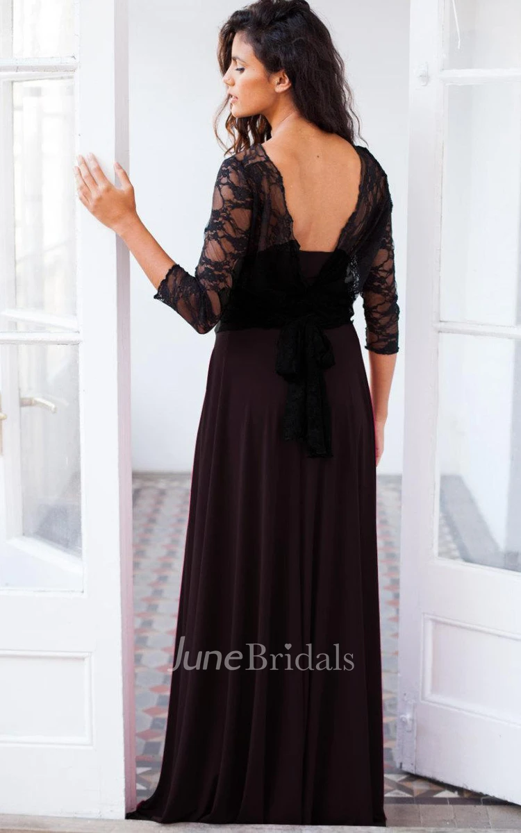 Short Backless Lace&Jersey&Satin Dress