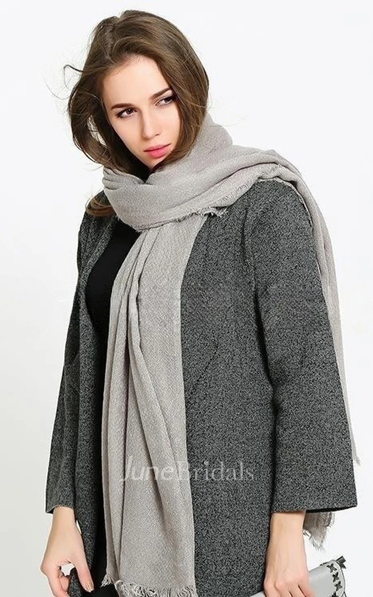 Sleeveless Simple Cotton Cashmere Wedding Shawl For Fall/Winter