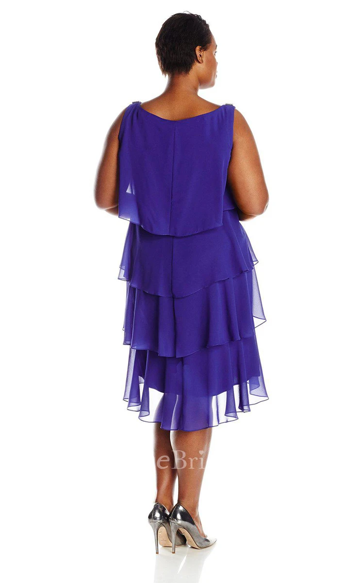 Comfortable Tiered Chiffon Short Dress With Criss Cross Tiers