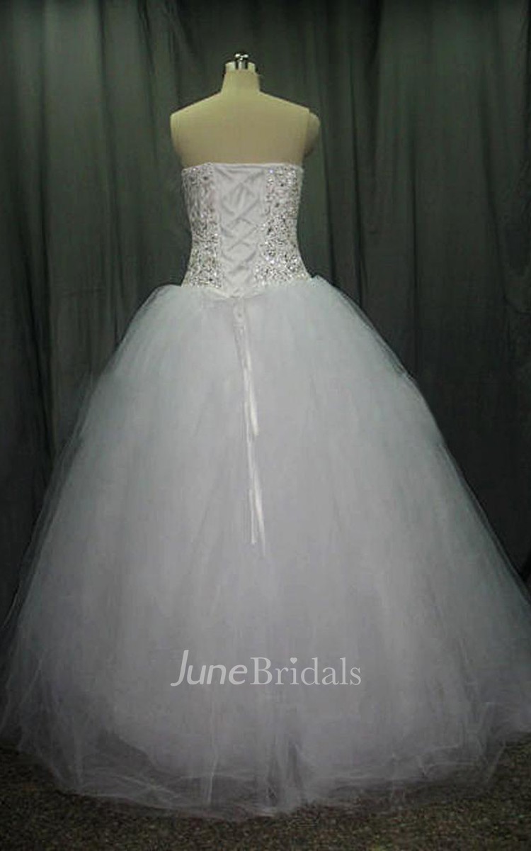 Diamond Ball Gown Tulle Wedding Dress