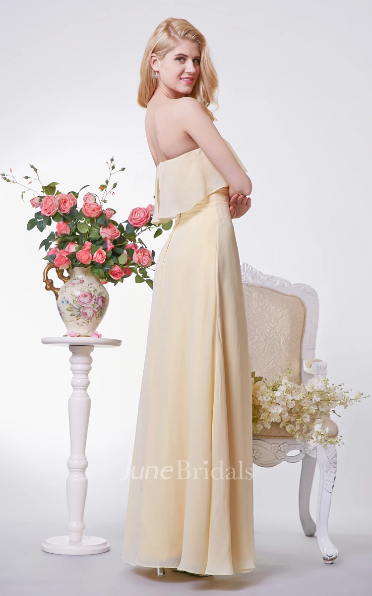 Backless A-line Long Chiffon Dress With Tiers