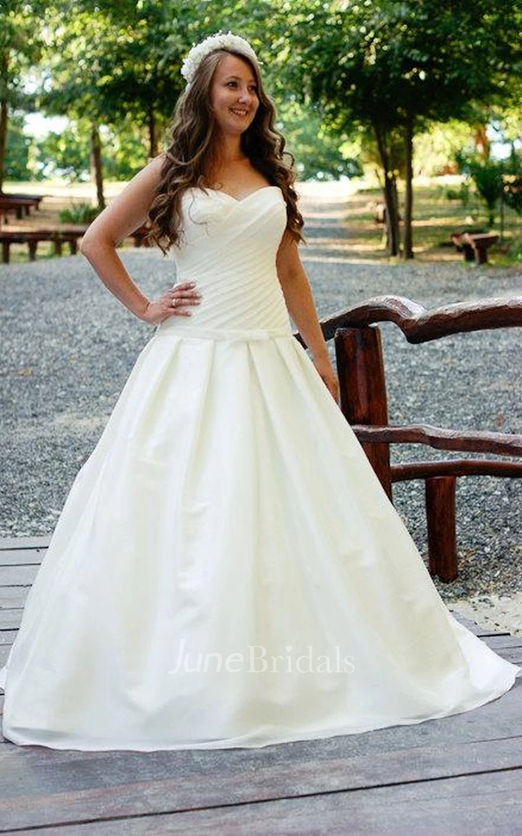 Sweetheart Chiffon Ball Gown With Ruching and Dropped Waist