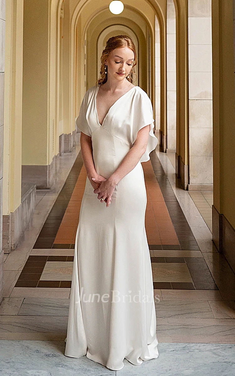 Bat sleeve wedding on sale dress