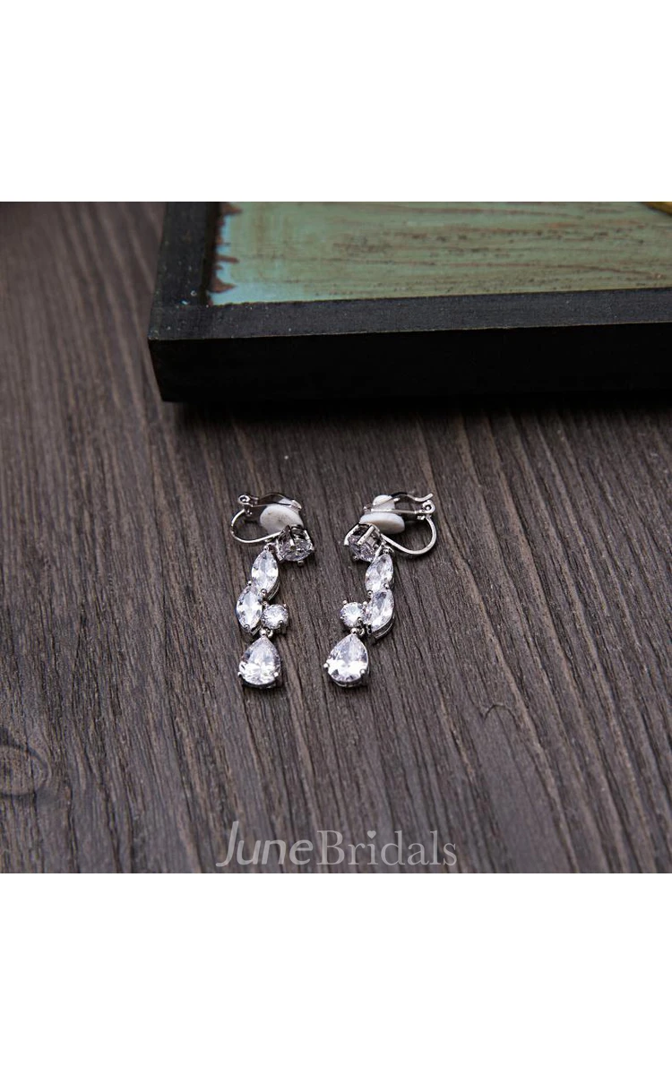 Korean Simple Natural Zircon Shell Pearl Earrings Earrings Suit Wedding Dress Accessories