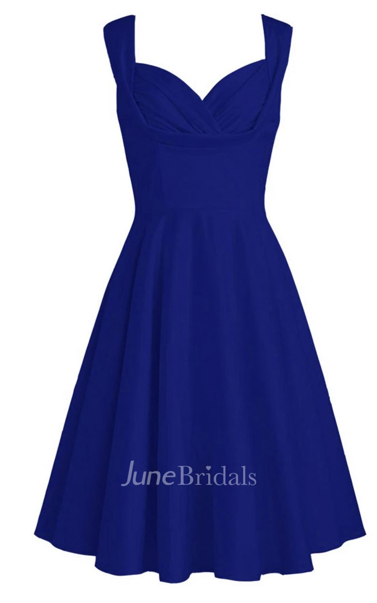 Queen Anne A-line Dress With Pleat