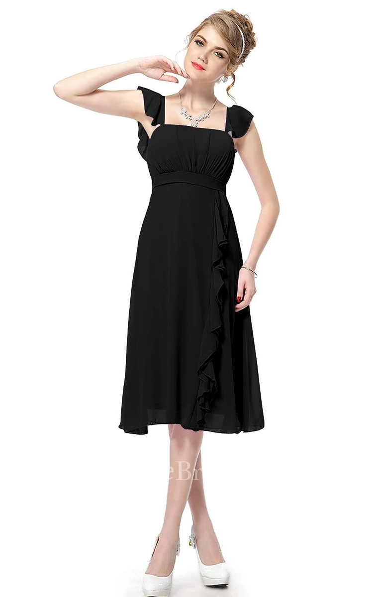 Strapless A-line Ruffle Dress With Detachable Sleeves