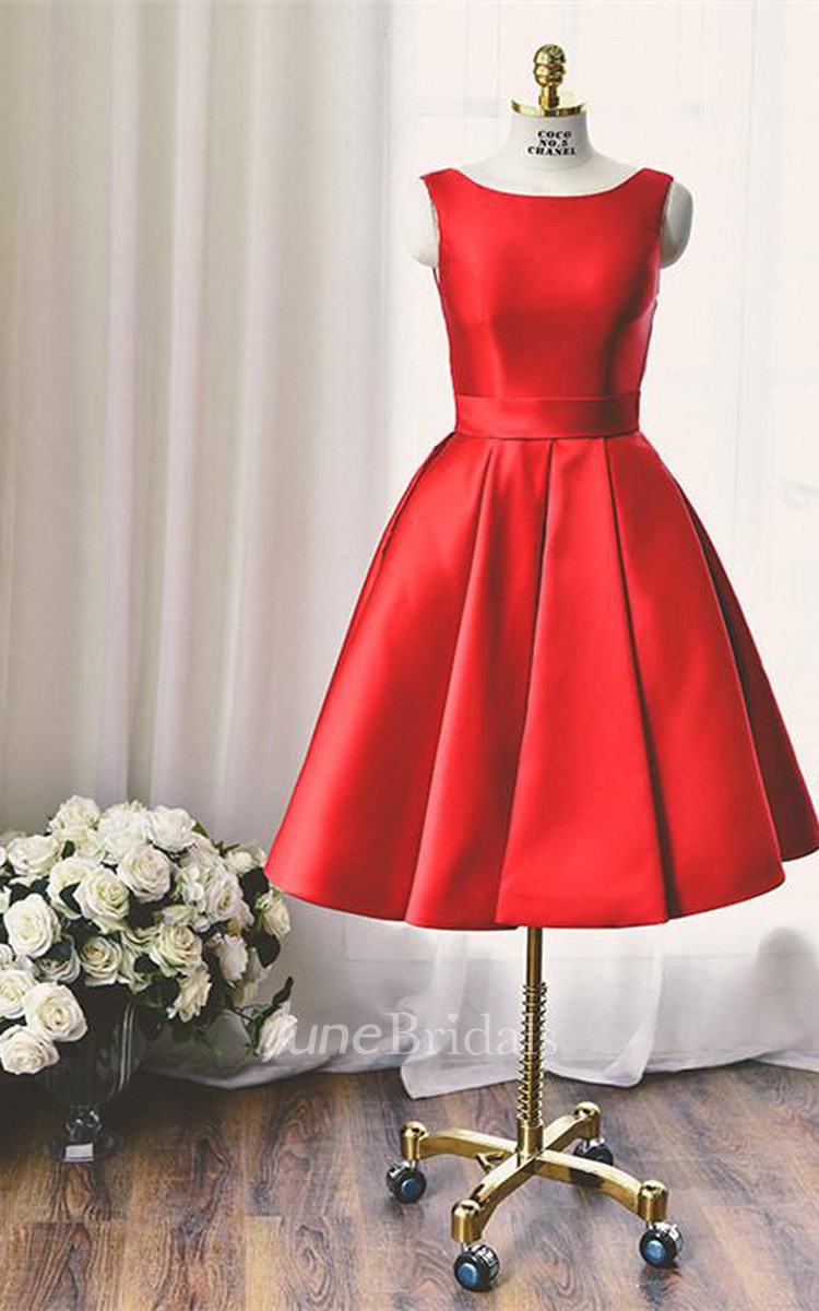 Red colour one store piece short dress