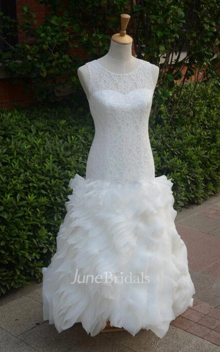 Mermaid Sweetheart Tulle Lace Organza Satin Dress With Beading