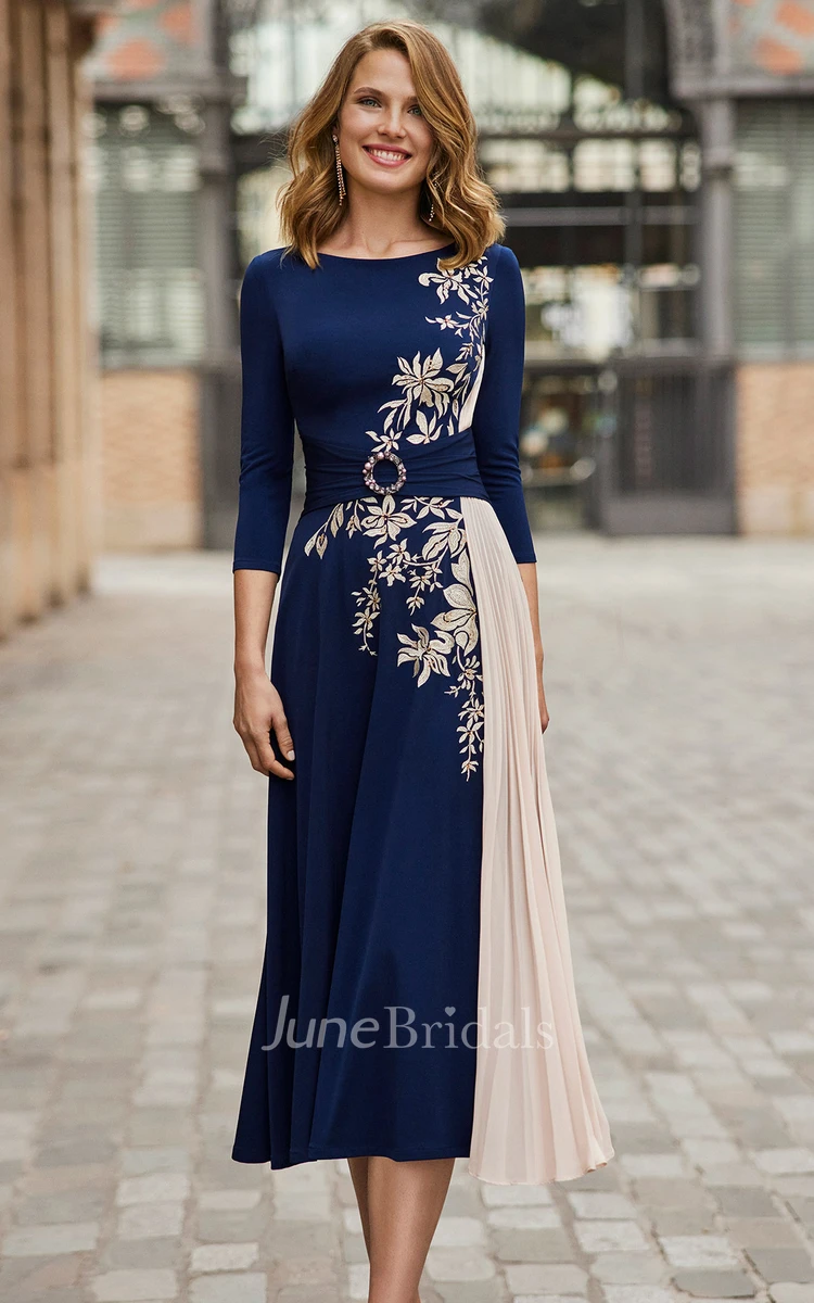 Tea length 2024 sheath dress