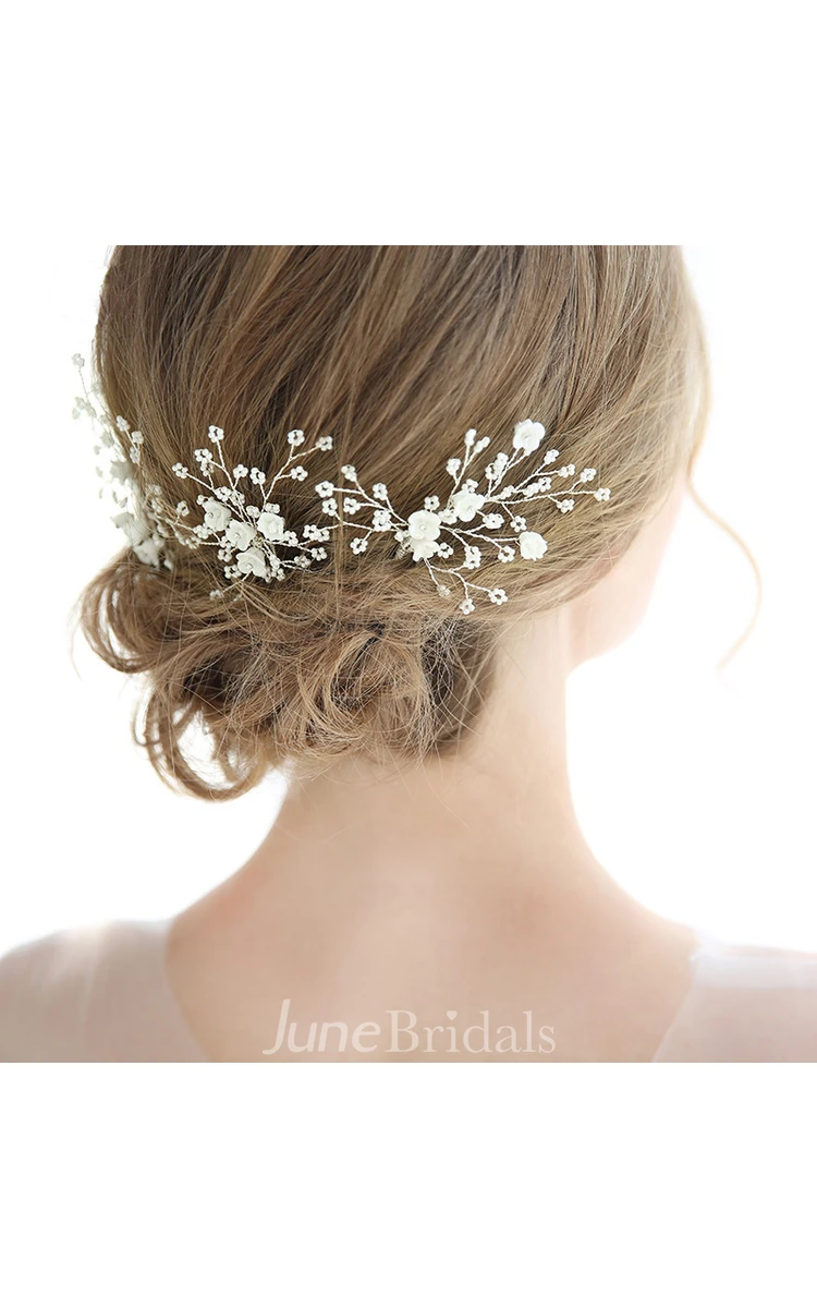 Bridal Headdress Handmade Pearl Flower Hair Band