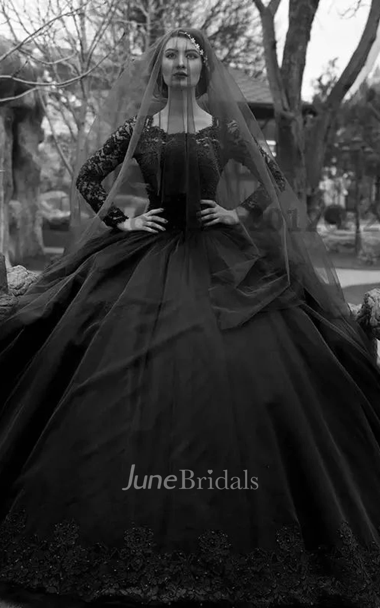 Black poofy wedding fashion dress